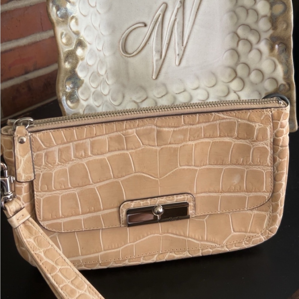 COACH Crocodile-Embossed Wristlet
